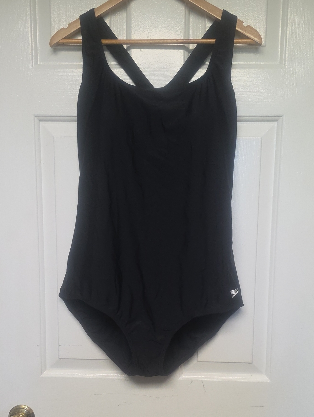Speedo Black Cross-Back One-Piece Swim Suit